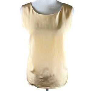 Norton Petites Womens Sleeveless Silk Top Champagne‎ Gold Size PXL Shell